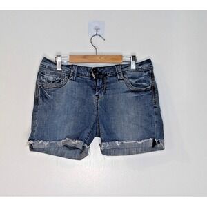 Vanilla Star Blue Jean Denim Short Shorts Size 7‎ Womens/Girls Shorts 30"x 5"